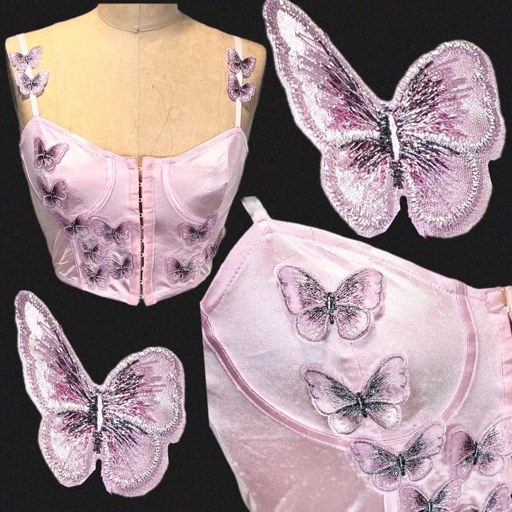 Butterfly woodland fairy bralette cropped tank top bra whimsical fairycore